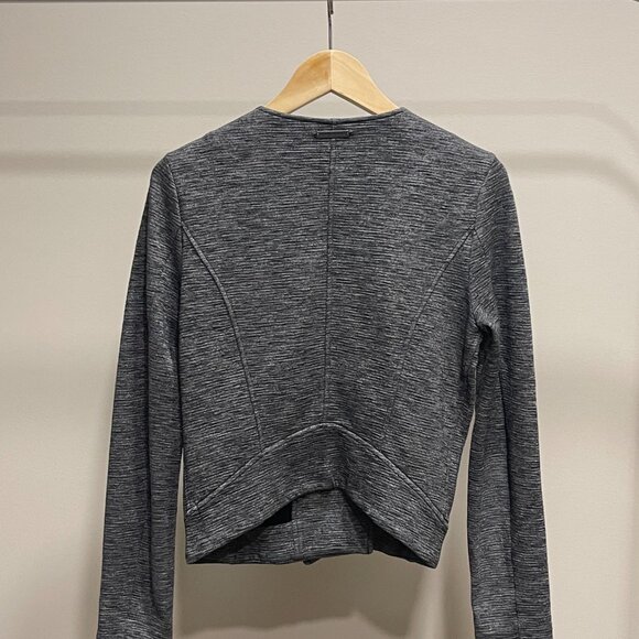 Armani Exchange Cropped Zipper Jacket - Black/Grey - Size S - Picture 2 of 3